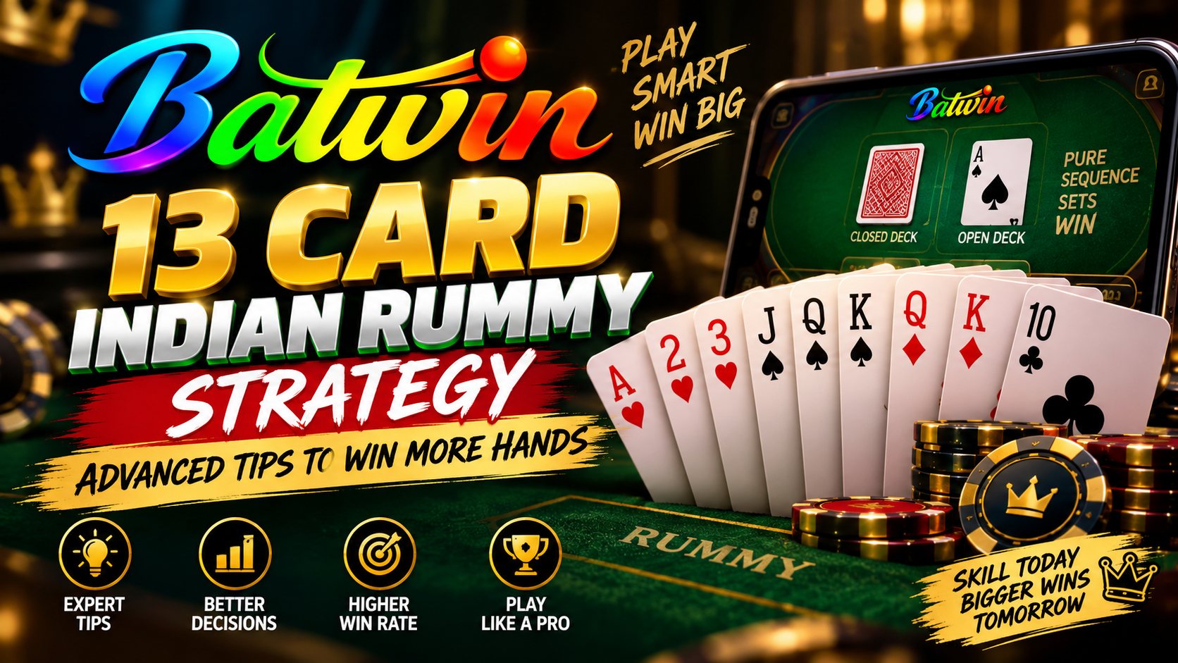 13 card Indian Rummy advanced strategy — sorted hand with pure sequence and jokers