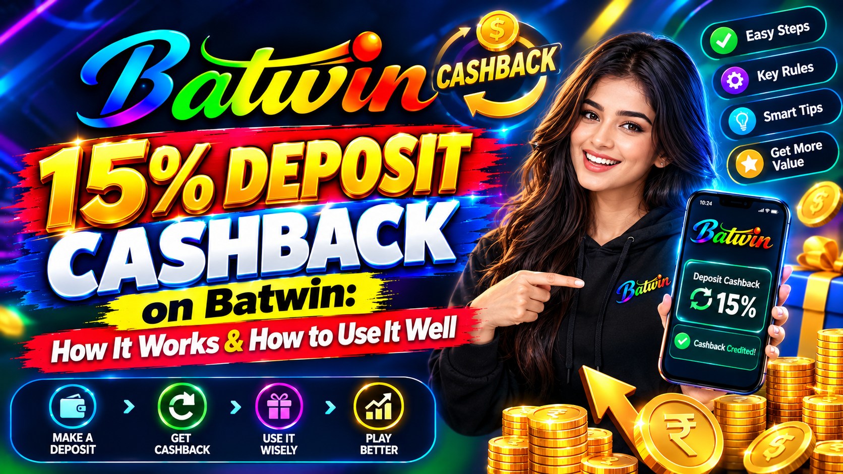15% deposit cashback on Batwin — how it works and how to use it well