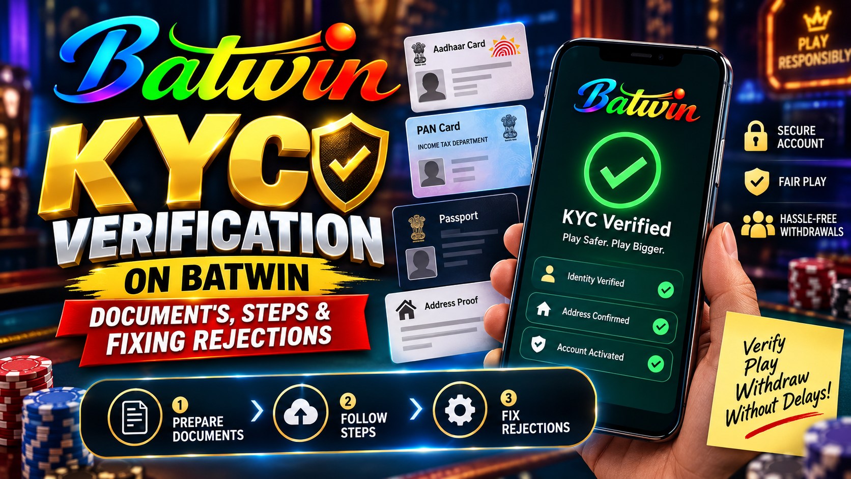KYC Verification on Batwin — documents, steps and fixing rejections